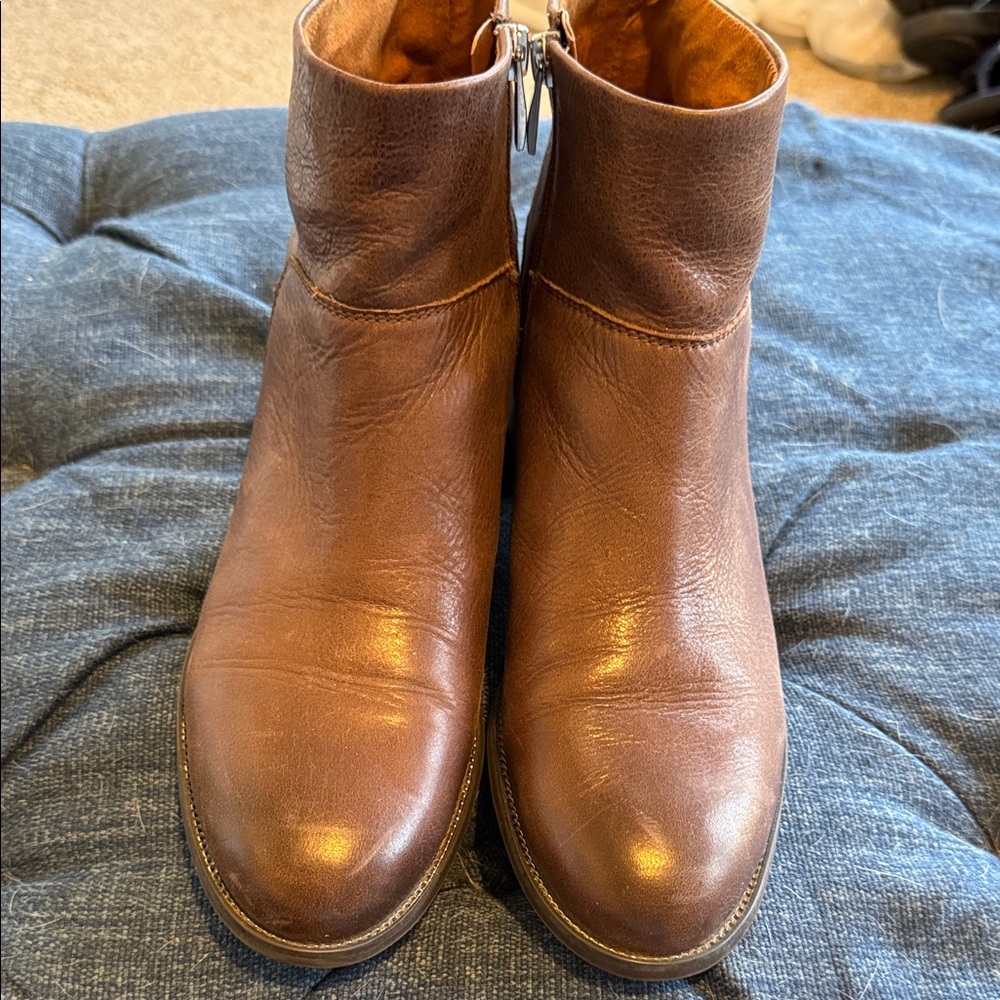 Franco Sarto Brown Leather Ankle Boots